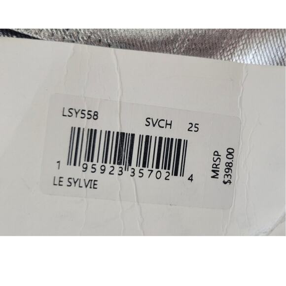 Frame Jeans Womens Size 25 Metallic Le Sylvie Silver Rock Festival Punk Fun NWT - Picture 8 of 9